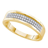 10kt Yellow Gold Womens Round Diamond Pave Band Ring 1/6 Cttw