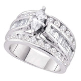 14kt White Gold Marquise Diamond Solitaire Bridal Wedding Engagement Ring 1 Cttw