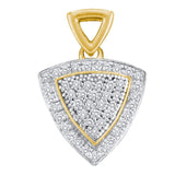 10kt Yellow Gold Womens Round Diamond Triangle Frame Cluster Pendant 1/6 Cttw