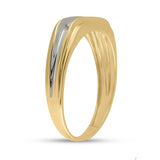 10kt Two-tone Gold Mens Round Diamond Wedding Band Ring 1/8 Cttw