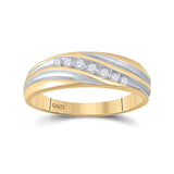 10kt Two-tone Gold Mens Round Diamond Wedding Band Ring 1/6 Cttw
