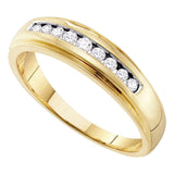 10kt Yellow Gold Mens Round Channel-set Diamond 5mm Wedding Band Ring 1/4 Cttw