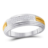 Sterling Silver Mens Round Diamond Wedding Band Ring 1/ Cttw