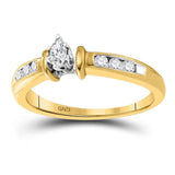 10kt Yellow Gold Marquise Diamond Solitaire Bridal Wedding Engagement Ring 1/4 Cttw