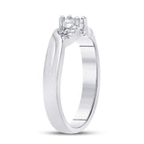 Sterling Silver Womens Round Diamond Solitaire Promise Bridal Engagement Ring 1/20 Cttw