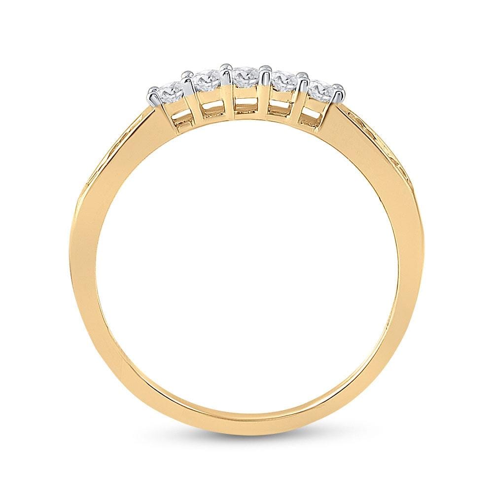 10kt Yellow Gold Princess Diamond Bridal Wedding Ring Set 1 Cttw Size