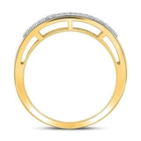10kt Yellow Gold Womens Round Diamond Bridal Wedding Engagement Ring Band Set 3/8 Cttw