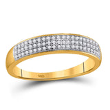10kt Yellow Gold Mens Round Diamond Pave Band Ring 1/5 Cttw