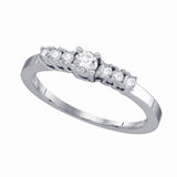 14kt White Gold Round Diamond Solitaire Bridal Wedding Engagement Ring 1/3 Cttw