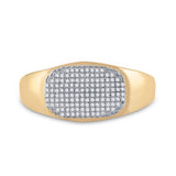 10kt Yellow Gold Mens Round Diamond Cluster Ring 1/4 Cttw