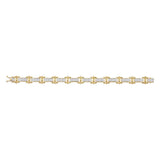 10kt Yellow Gold Mens Round Diamond Big Look Pave-set Fashion Bracelet 1-3/8 Cttw