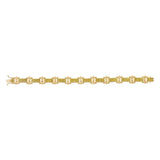 10kt Yellow Gold Mens Round Yellow Color Enhanced Diamond Link Bracelet 1-3/8 Cttw