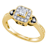 14k Yellow Gold Princess-cut Diamond Bridal Wedding Engagement Ring 1/3 Cttw