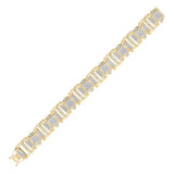 10kt Yellow Gold Mens Round Diamond Big Look Link Bracelet 2-3/4 Cttw