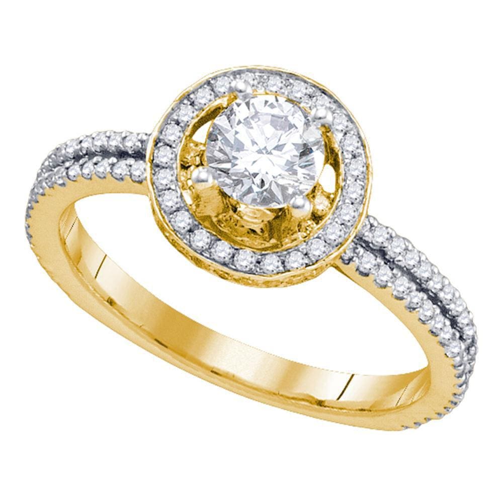 14kt Yellow Gold Round Diamond Solitaire Bridal Wedding Engagement Ring /8 Cttw