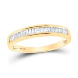 10kt Yellow Gold Womens Baguette Diamond Wedding Band Ring 1/4 Cttw