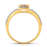 10kt Yellow Gold Round Brown Diamond Solitaire Bridal Wedding Engagement Ring 1/3 Cttw