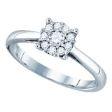 18kt White Gold Round Diamond Cluster Bridal Wedding Engagement Ring 3/4 Cttw