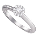 10kt White Gold Round Diamond Solitaire Bridal Wedding Engagement Ring 1/4 Cttw