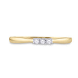 10kt Yellow Gold Round Diamond 3-stone Bridal Wedding Engagement Ring 1/20 Cttw