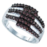 Sterling Silver Womens Round Brown Diamond Fashion Ring 1 Cttw