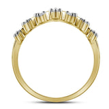 10kt Yellow Gold Womens Round Diamond Crown Tiara Band Ring 1/5 Cttw