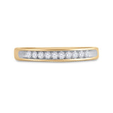 10kt Yellow Gold Womens Round Diamond I Love You Band 1/5 Cttw