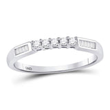 10kt White Gold Princess Diamond Bridal Wedding Ring Band Set 3/8 Cttw