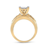 10kt Yellow Gold Princess Diamond Cluster Bridal Wedding Engagement Ring 1-1/2 Cttw