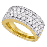 14kt Yellow Gold Womens Round Diamond Band Ring 1-5/8 Cttw