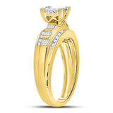 10kt Yellow Gold Womens Princess Diamond Cluster Bridal Wedding Engagement Ring 1/2 Cttw