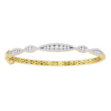 10kt Yellow Gold Womens Round Diamond Bangle Bracelet 1 Cttw