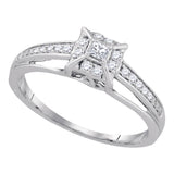 14kt White Gold Round Diamond Solitaire Bridal Wedding Engagement Ring 1/5 Cttw