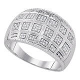 Sterling Silver Mens Round Diamond Cluster Ring 1/5 Cttw