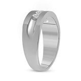 10kt White Gold Mens Round Diamond Wedding 5-Stone Band Ring 1/2 Cttw