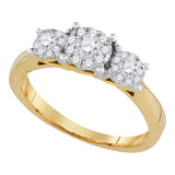 14k Yellow Gold Flower Cluster Diamond Bridal Wedding Engagement Ring 1/2 Cttw