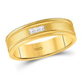 14kt Yellow Gold Mens Princess Diamond Wedding Band Ring 1/8 Cttw