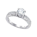 14kt White Gold Round Diamond Solitaire Bridal Wedding Engagement Ring 1-1/5 Cttw