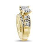 10kt Yellow Gold Princess Diamond Cluster Bridal Wedding Engagement Ring 1/2 Cttw - Size 7.5