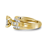 10kt Yellow Gold Princess Diamond Cluster Bridal Wedding Engagement Ring 1/2 Cttw - Size 7.5