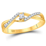 10kt Yellow Gold Womens Princess Diamond Solitaire Promise Ring 1/6 Cttw