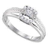 10kt White Gold Princess Diamond Solitaire Bridal Wedding Engagement Ring 1/5 Cttw