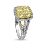 14kt White Gold Round Yellow Diamond Bridal Wedding Engagement Ring 2 Cttw