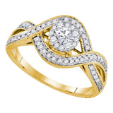 14kt Yellow Gold Womens Princess Diamond Solitaire Twist Bridal Wedding Engagement Ring 1/2 Cttw