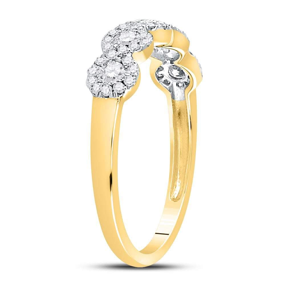 14kt Yellow Gold Womens Round Diamond 5-stone Ring 1/2 Cttw