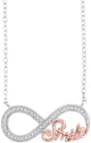 10kt White Gold Womens Round Diamond Infinity Pendant Necklace 1/10 Cttw