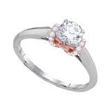 10kt White Gold Round Diamond Solitaire Bridal Wedding Engagement Ring 5/8 Cttw