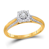 10kt Yellow Gold Round Diamond Solitaire Bridal Wedding Engagement Ring 1/10 Cttw