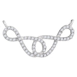 10kt White Gold Womens Round Diamond Infinity Pendant Necklace 1/3 Cttw