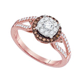 14kt Rose Gold Round Diamond Solitaire Bridal Wedding Engagement Ring 1/2 Cttw